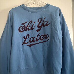 American Eagle “Ski Ya Later” Graphic Crewneck Sweatshirt – Blue – Size M